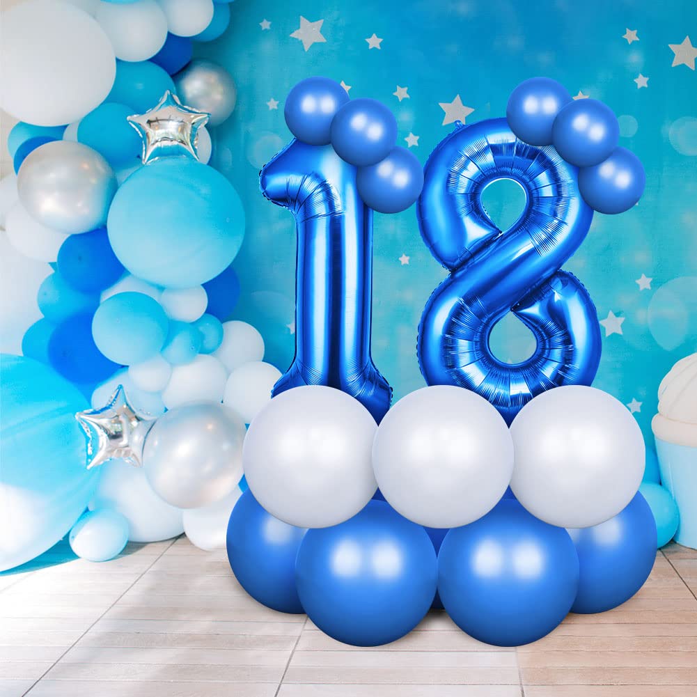 OFFCUP Helium Balloons, 40 Inches Number Balloons 50, Foil Balloons Birthday Balloon Large Numbers Balloons for Birthday Wedding Party Decorations Celebration Supplies (Blue)