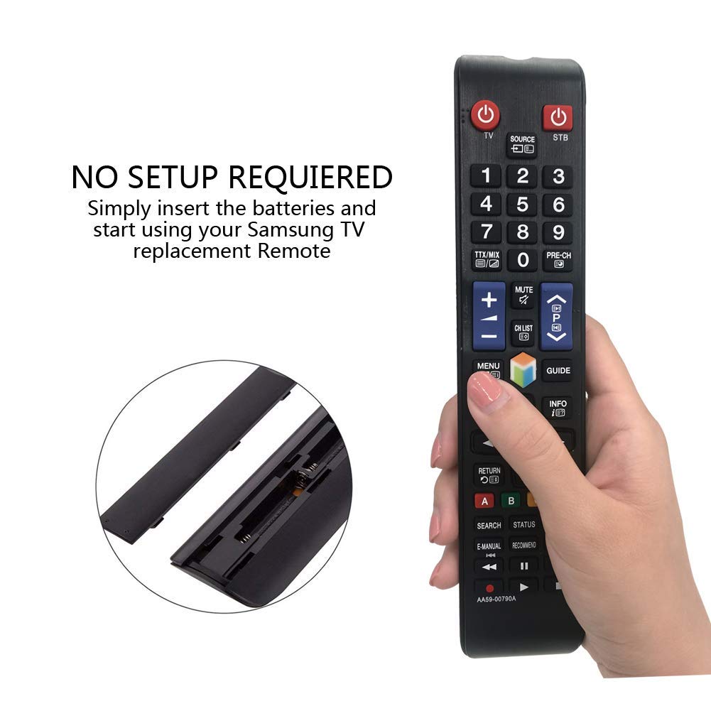 AA59-00790A Remote for Samsung Remote Control for BN59-01178B BN59-01178R UE32F4500AW UE39F5300AW UE40F6200AK UE46F5300AK UE50F5570SS UE60F6300AK - no setup required Universal Samsung TV Remote