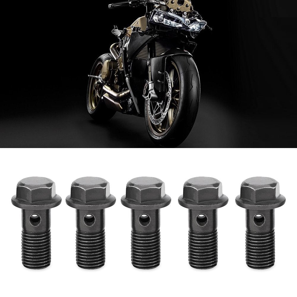 Motorcycle Brake Banjo Bolts for Brake Caliper Master Cylinder M10 x1.25/M10 * 1.0mm 5pcs (M10×1.25mm)andmotorcycle brake banjo boltandbrake caliper banjo boltsandrmz 450 caliper banjo bolt's