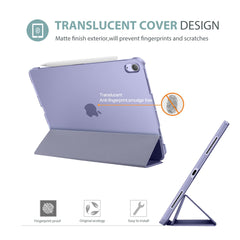 ProCase for iPad Air 5th Generation 2022 / iPad Air 4th Generation 2020, 10.9 Inch Slim Stand Hard Back Shell Smart Cover [Support Pencil 2 Charging] -Purple