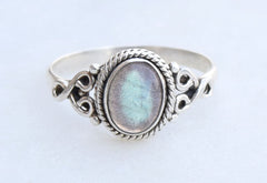 Labradorite Stone Ring 925 Sterling Silver Statement Ring For Women Size UK O Natural Gemstone Ring Handmade Ring Christmas Gifts Ring Jewelry