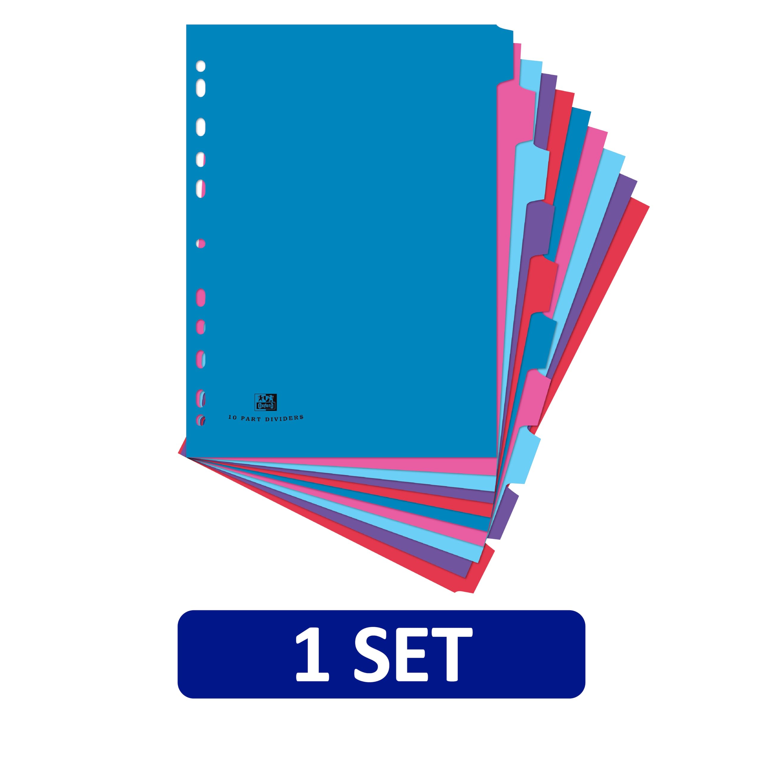 Oxford Campus A4 Size, 10 Part Dividers, Multi-Coloured, Set of 1, Assorted