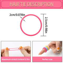 ZCOINS 200pcs Hair Bands Hair Bobbles Hair Ties Hair Accessories Hairbands 2mm tiny Hairbands Hair Elastics Ponytail Holders for baby Kids Girls Women (Multicolor)