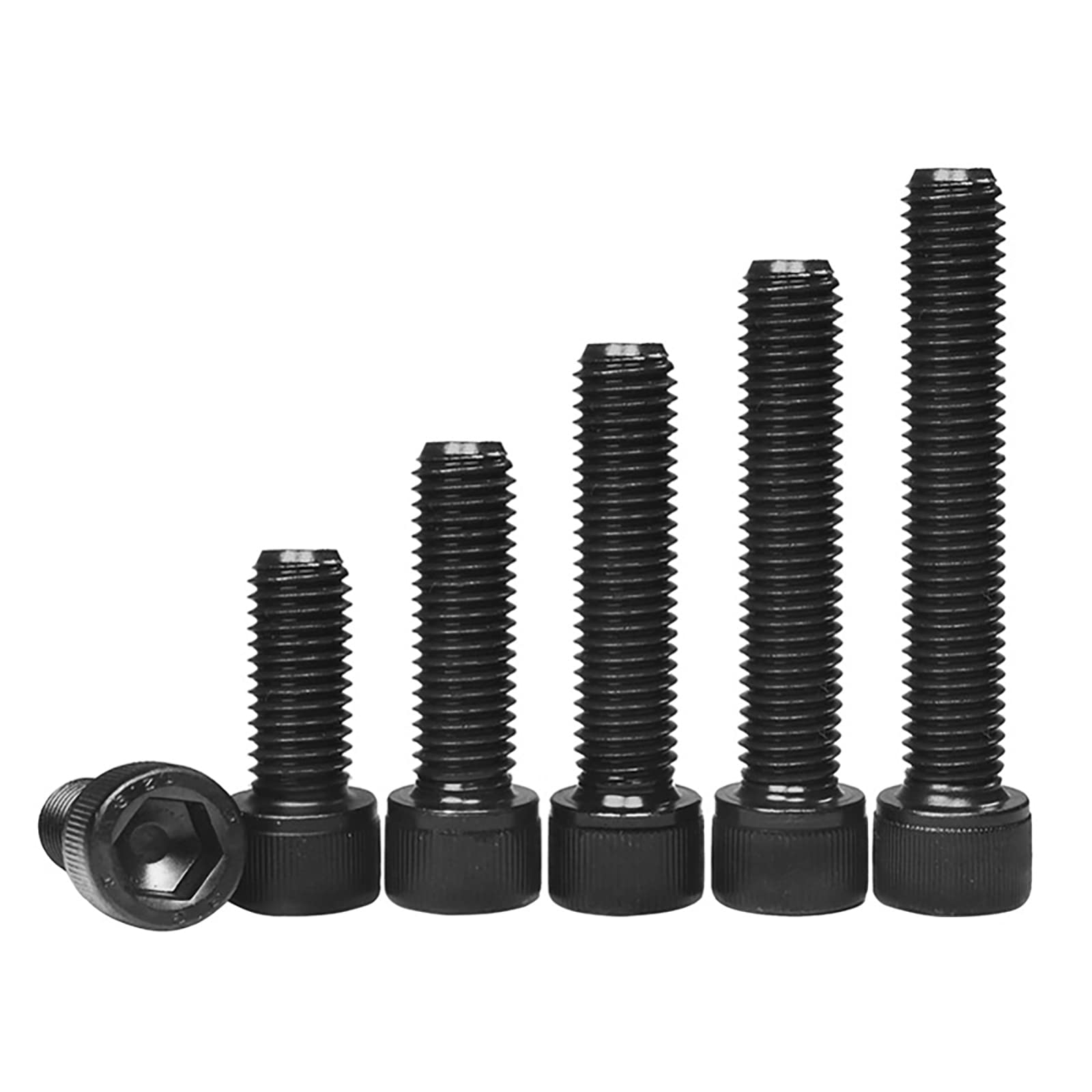 FandWay Hex Socket Head Cap Machine Screw, Black 12.9 Grade Alloy Steel, M8x16/20/25/30/40mm Cheese Head Bolts Allen Socket Drive Screws Assortment Set With Allen Key(5-Pieces/each)