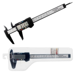 Digital Vernier Caliper - 0-150mm/0-6'' Carbon Fiber Micrometer w/LCD, Digital Caliper Inch MM Fraction Conversion, Auto-off Calipers Measuring Tool,External, Internal, Depth & Pitch Measurements