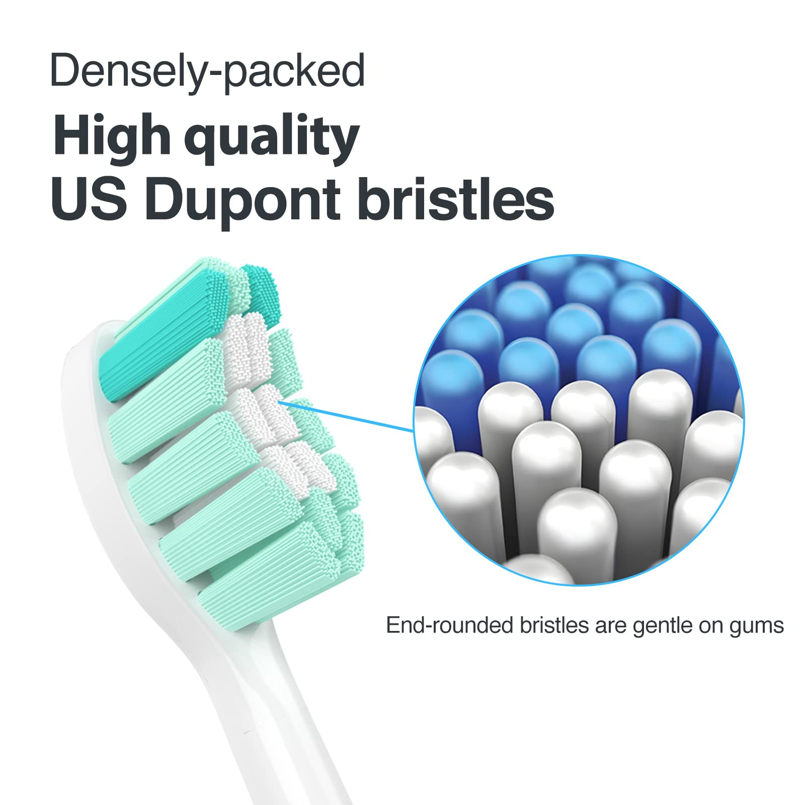 Toothbrush Replacement Heads Compatible with Philips Sonicare Replacement Heads, Electric Replacement Brush Head Compatible with Phillips Sonic Care Toothbrush Head, 8 Pack