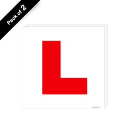 Pack of 2 L Plates Sticker (180 x 180 mm) L Plates for Car Self Adhesive Waterproof L Plates for Motorcycle Learner Plates Self Adhesive Sara Prints®