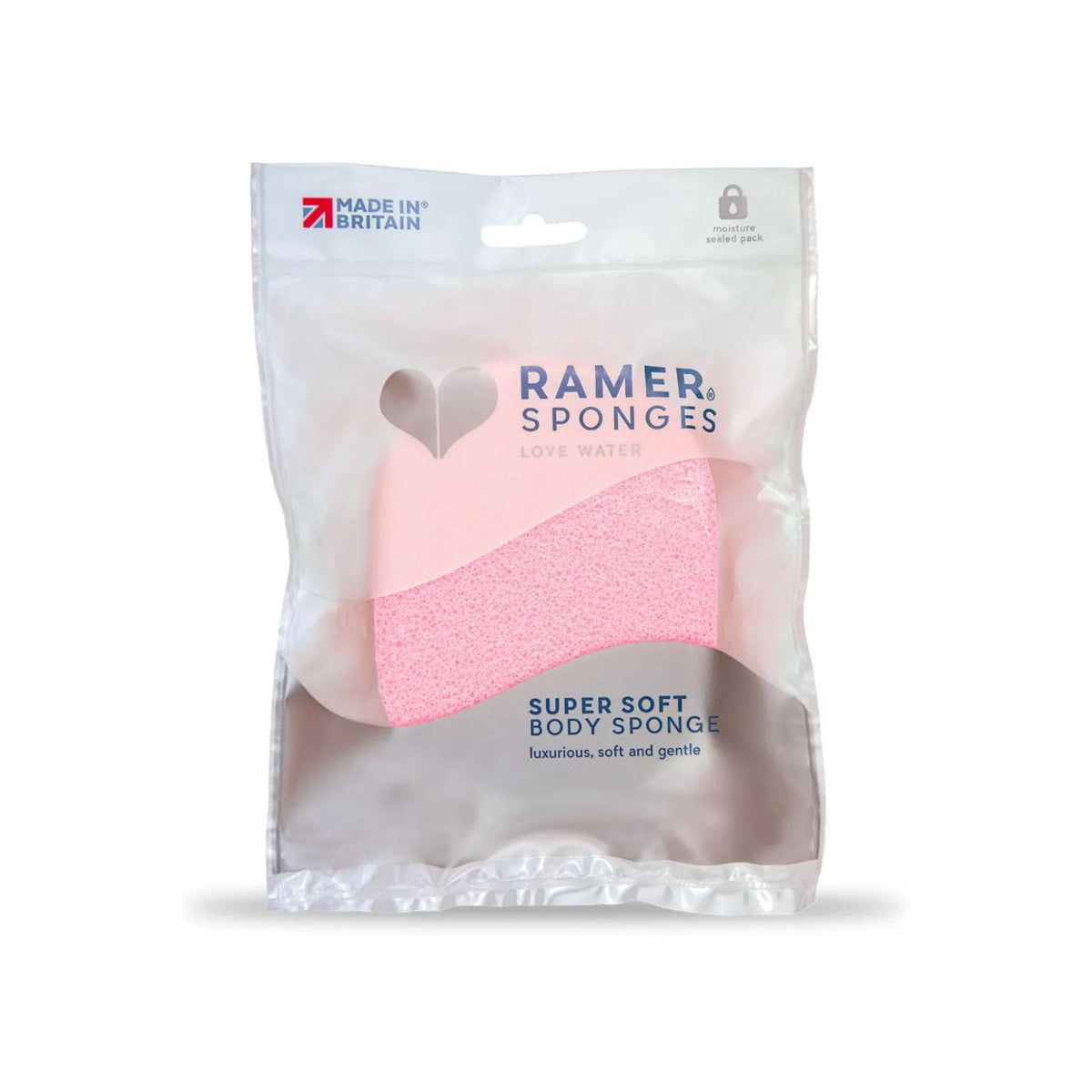 Ramer Shower Sponge - Super Soft Body Sponge Small (Pink)