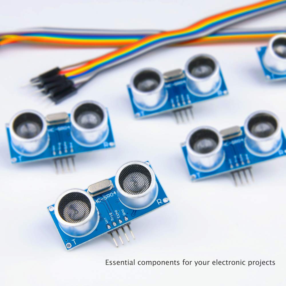 ELEGOO Ultrasonic Sensor, HC-SR04 Ultrasonic Distance Sensor Kits for Arduino UNO MEGA R3 Raspberry Pi,Datasheet Available to Download