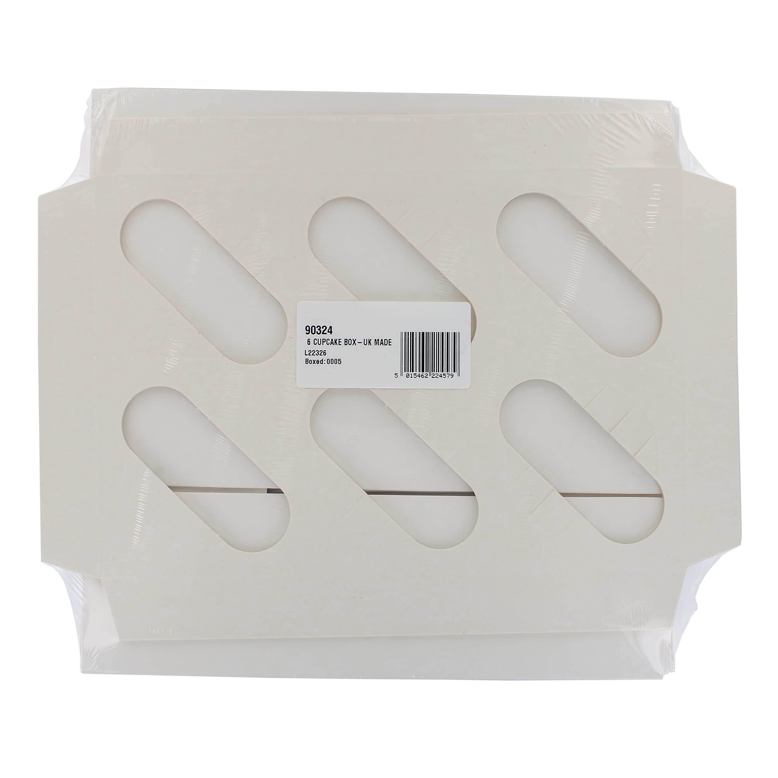 Culpitt 6 Hole Cupcake Box, 5 Pack, White Cupcake Boxes For Carrying And Displaying Tasty Muffins, Fairy Cakes, And Treats. Made in the UK