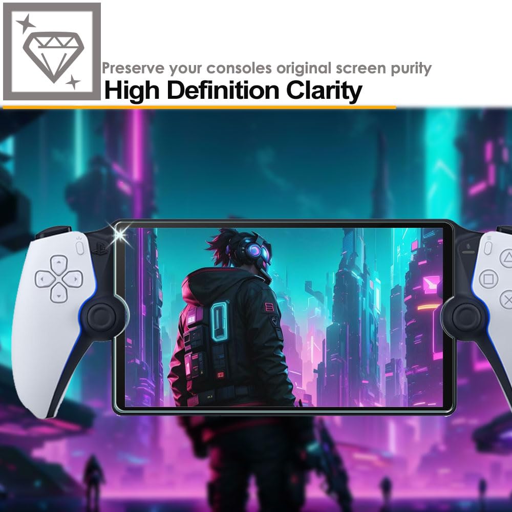 TECHGEAR GLASS Protector For PS Portal (2 Pack) Genuine Tempered Glass Screen Protector [9H Hardness] [Crystal Clarity] [Scratch-Resistant] [No-Bubble] for Sony PlayStation Portal Remote Player