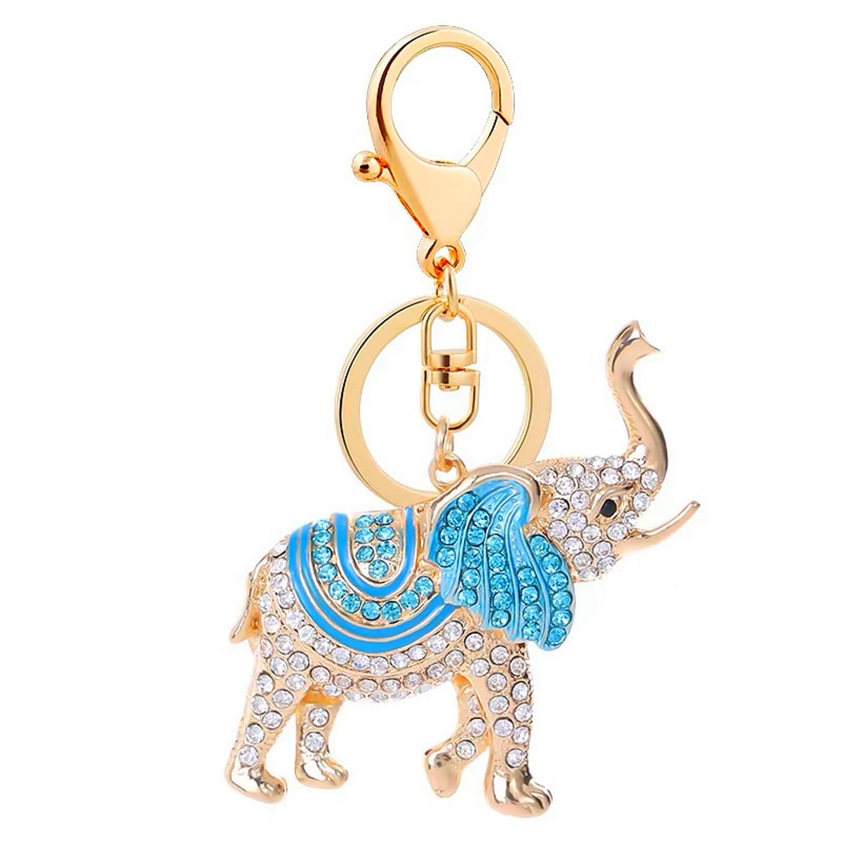 Wasserquelle Creative Elephant Key Chain Lucky Elephant Keyrings Accessories Cute Animal Keychains Fashion Rhinestone Metal Keyring Charm Pendant for Woman Girls Lady