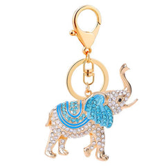 Wasserquelle Creative Elephant Key Chain Lucky Elephant Keyrings Accessories Cute Animal Keychains Fashion Rhinestone Metal Keyring Charm Pendant for Woman Girls Lady