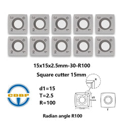 CDBP 15mm Square with 4 inchesRadius Carbide Inserts Cutters Replacement for Woodworking Fits SpiralHelical Planer Cutter Head Lathe Turning Tools, 3pcs