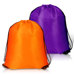 AURUZA 2PCS Drawstring Bags,PE Bags Drawstring Gym Bag,String Swimming Bag Trainer Bag Personalised Drawstring Bag, Suitable for Sports,School,Gym,Travel,Swimming and Various Activities(PurpleandOrange)