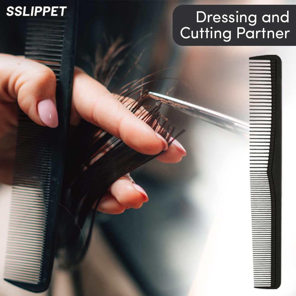 SLIPPET Hair Comb Styling Set 4 Pieces Fine Wide Tooth Comb Rat tail Comb Cutting Comb Parting Comb Anti Static Combs for men women dry wet hair thin curly hairdressing Set