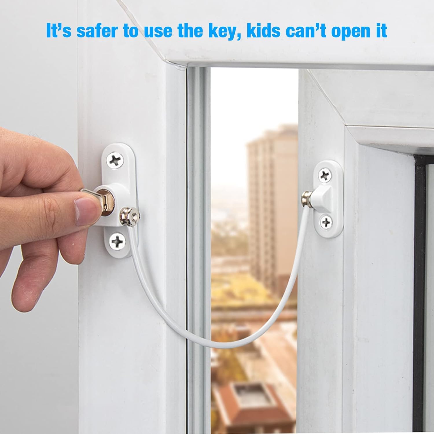 6 Pcs Window Restrictor Locks for Kids Window Restrictors UPVC Baby Security Window Locks with Screws Keys for Baby Child Children Safety, Window Locks Door Locks for Home Public School and Commercial