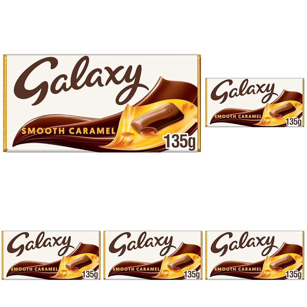 Galaxy Smooth Caramel & Milk Chocolate Bar 135g (Pack of 5)