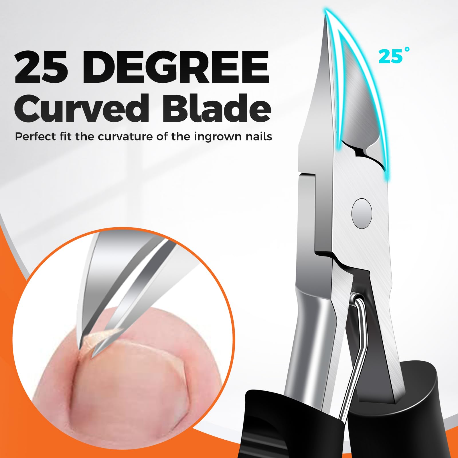 Toenail Clippers for Thick Nails - DRMODE Professional Large Toe Nail Clippers for Seniors Thick Toenails,Long Handle Sharp Nail Cutter Scissors with Curved Blade for Men