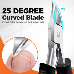 Toenail Clippers for Thick Nails - DRMODE Professional Large Toe Nail Clippers for Seniors Thick Toenails,Long Handle Sharp Nail Cutter Scissors with Curved Blade for Men