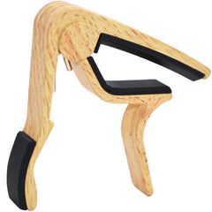 WINGO Guitar Capo for 6-String Acoustic Electric Steel Guitars with 5 Picks-Naturalwood Color