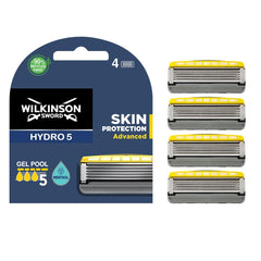 Wilkinson Sword Hydro 5 Skin Protection Advanced – 4 Refills of 5 Blades with Menthol Enriched Lubricant Band, Compatible for Any Hydro Razor