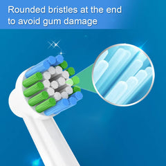 16 Count Replacement Toothbrush Heads Compatible for Braun Oral B Electric Toothbrush. 8pcs White and 8pcs Black.