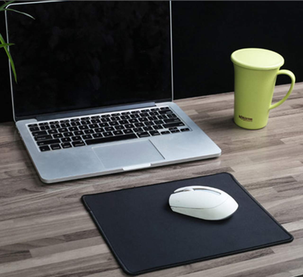 Kriture Mouse Pad with Stitched Edge, Non-Slip Rubber Base, Premium-Textured and Waterproof Mousepad for Computers, Laptop, Office & Home, 10.2x8.3inches, 3mm, Black