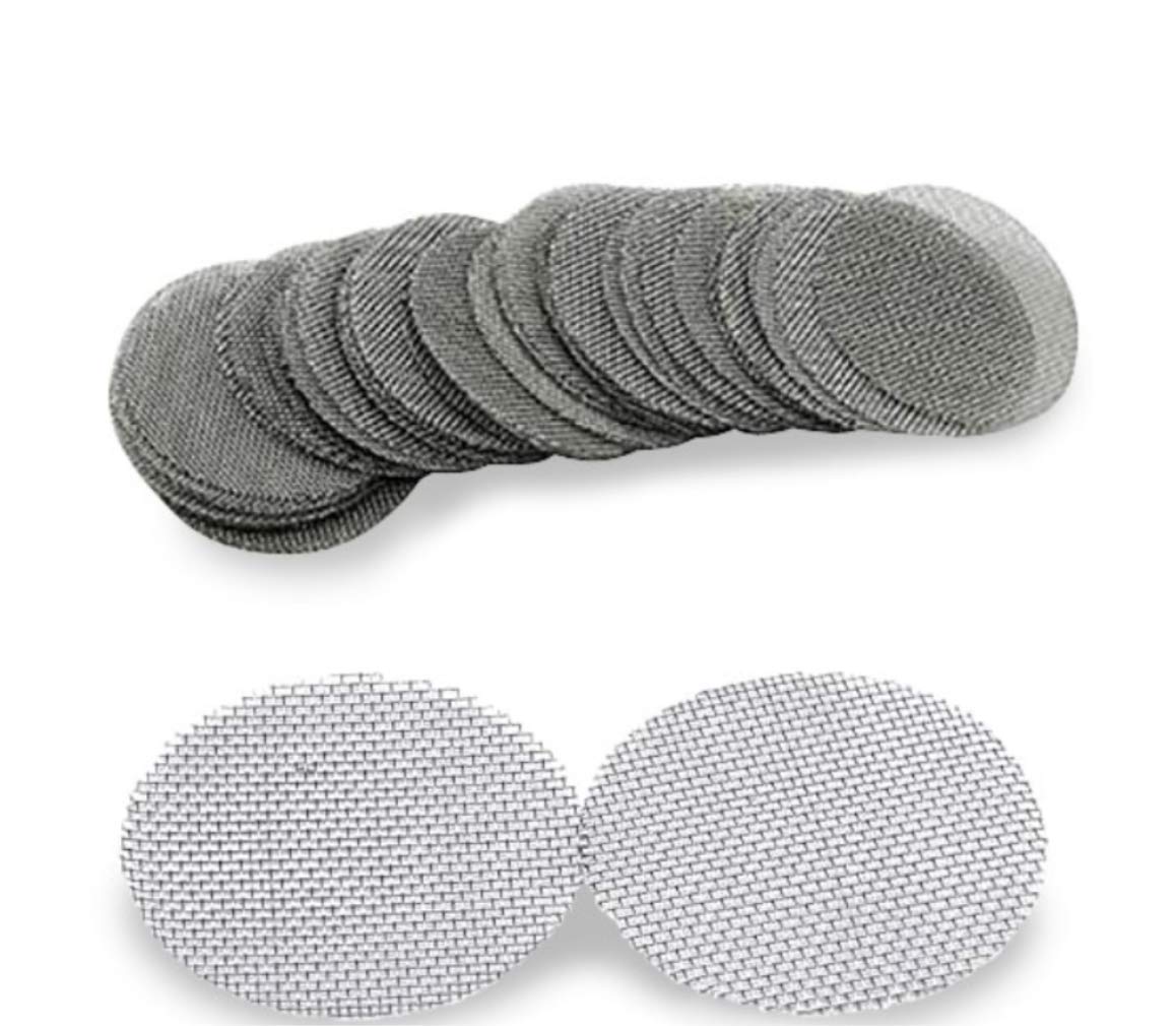 Pipe Screens - 100% Stainless Steel Smoking Pipe Screen Filters for Bong, Pipe, Rig and More - 15mm (0.6in) Mighty Crafty Screen - Bong Gauze Ash Catcher (100 Pack)