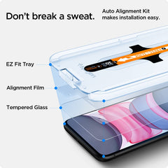 Spigen EZ Fit Tempered Glass Screen Protector for iPhone 11 and iPhone XR - 2 Pack