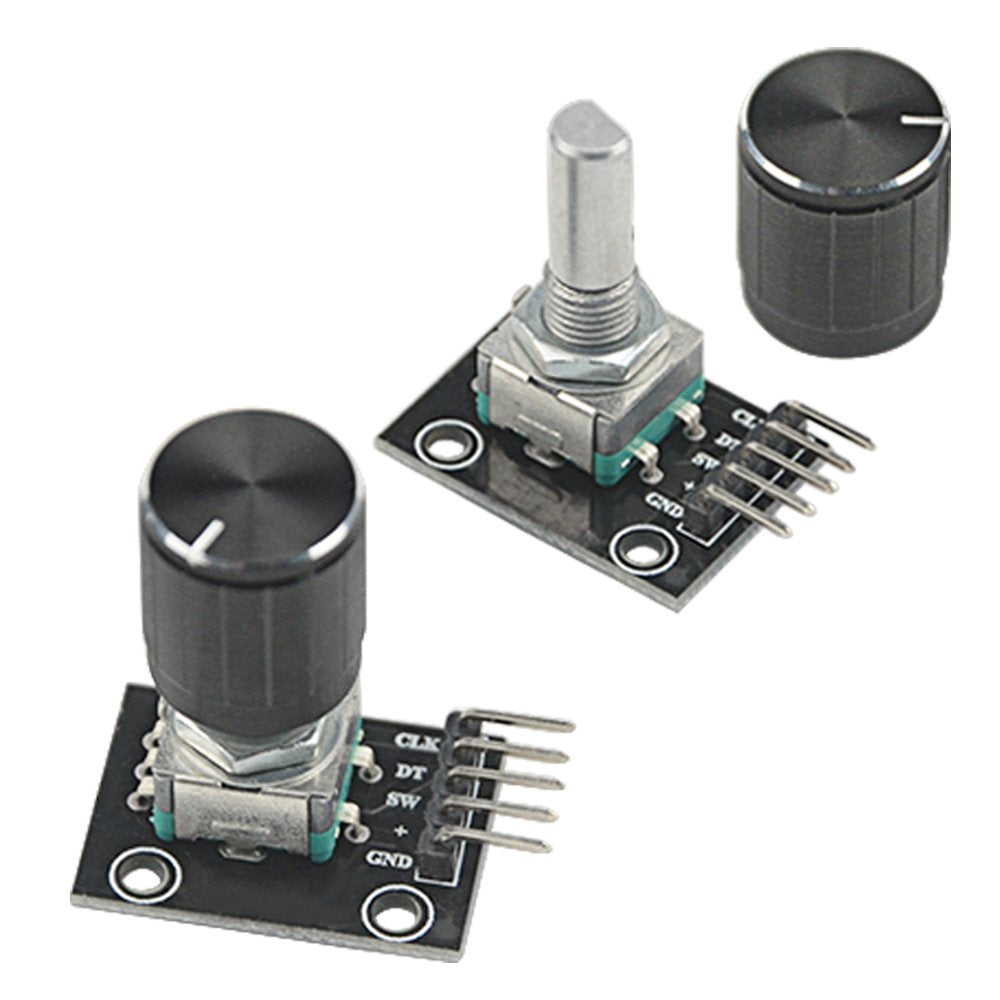 WMYCONGCONG 8 PCS KY-040 360 Degree Rotary Encoder Module Brick Sensor Board with Knob Cap for Arduino Micro Controller Use