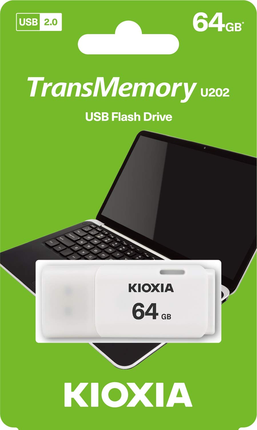 KIOXIA 64GB TransMemory U202 USB 2.0 Flash Drive, White