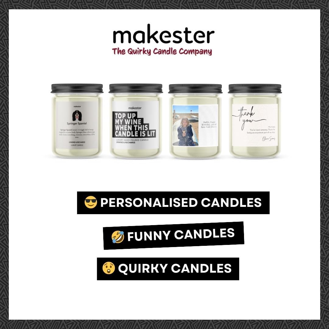 Thinking of You Candle - 220g Soy Wax with Vanilla, Jasmine & Sugared Almond - Thinking of You Gifts for Women - Pick Me Up Hug in Jar Care Package - Funny Candles by Makester