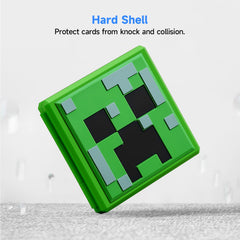 JINGDU Switch Game Case for NS/Lite/OLED Game Card, Durable Switch Game Cartridge Holder with 12 Slots, Cute Portable Protective Card Storage Box, Minecraft