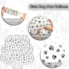 i-QiQi 12Pcs 12 inches Paw Printed Latex Balloons, Kids Theme Birthday Party, Animal Theme Balloons Dog Theme Birthday Party Kids Puppy Birthday Party Decoration