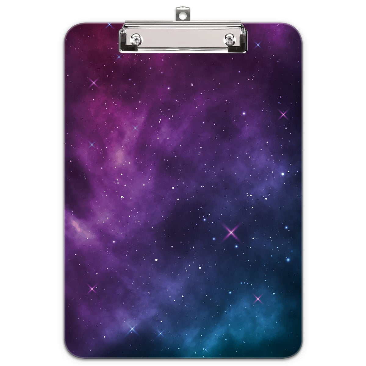 Hnogri Plastic Clipboard A4, Fashion Design A4 Letter Size Clipboards & Forms Holders for Office Supplies Lawyers,School Students and Kids, Low Profile Clip Cute Clipboard Folder, Night Sky