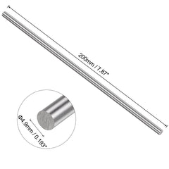 sourcing map 2pcs Round Steel Metal Rods, 4.9mm x 200mm High Speed Steel (HSS) Lathe Bar Stock Tool, for Shaft Gear Drill Lathes Boring Machine Turning Miniature DIY Craft