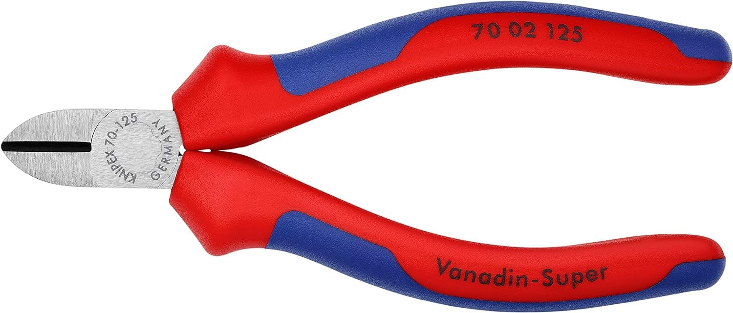 Knipex Diagonal Cutter black atramentized, with multi-component grips 125 mm (self-service card/blister) 70 02 125 SB