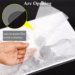 ZCZN A4 Plastic Sleeves, 45pcs Clear Open Top & Side Cut Flush Folders for Filing Papers and Documents, Pack of 45