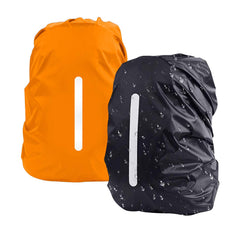 Lively Life Waterproof Backpack Rain Cover, Reflective Rucksack Cover [2pcs L 41-55L] Waterproof Snowproof Backpack Rain Cover for Hiking Camping Cycling Orange Black