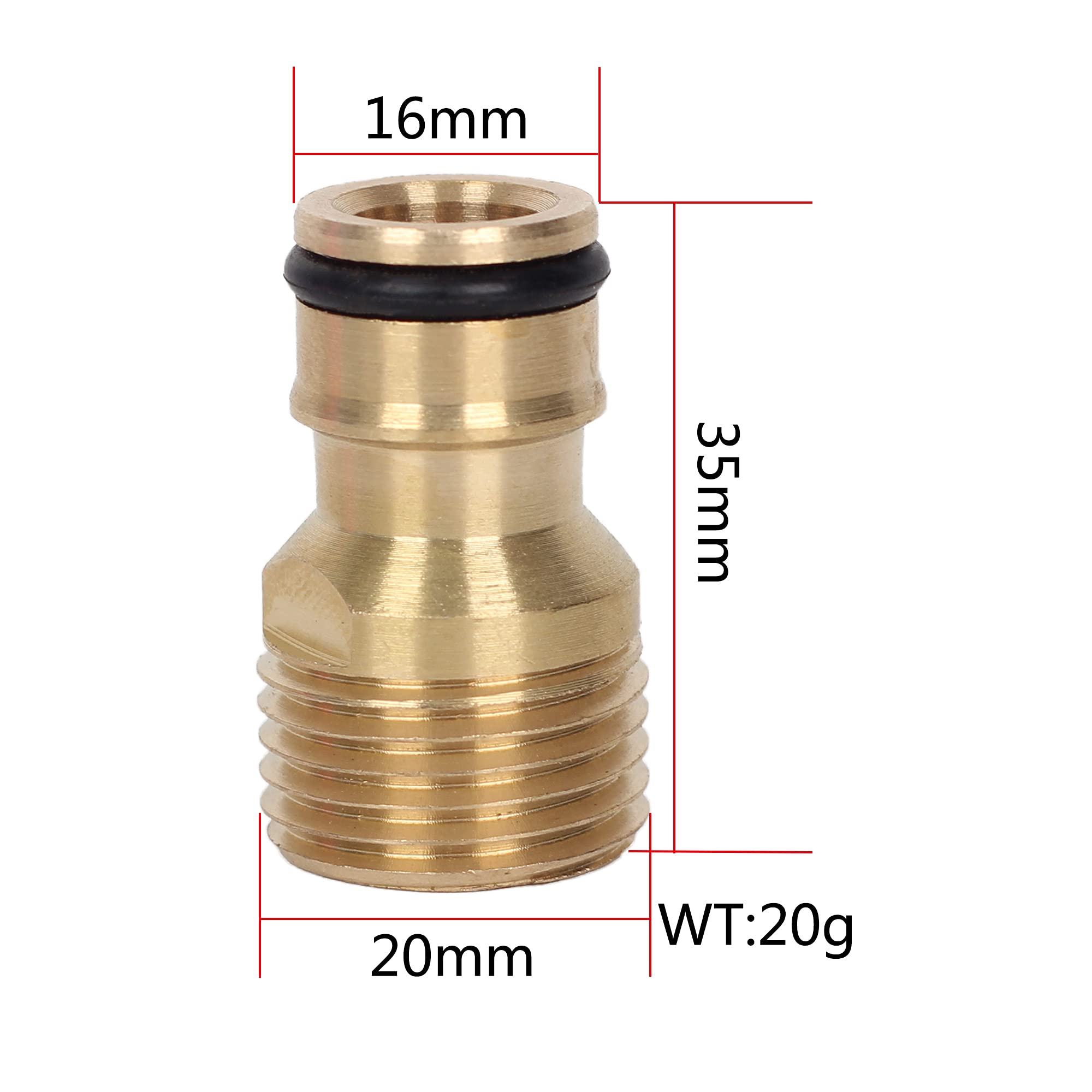 2 Pack Brass Garden Hose Tap Connector,1/2 inch Brass Male Threaded Tap Connector for Hose Pipe,Copper 1/2 inches BSP Hose Connector Male Watering Fittings for Threaded Faucet Adapter Quick Connector