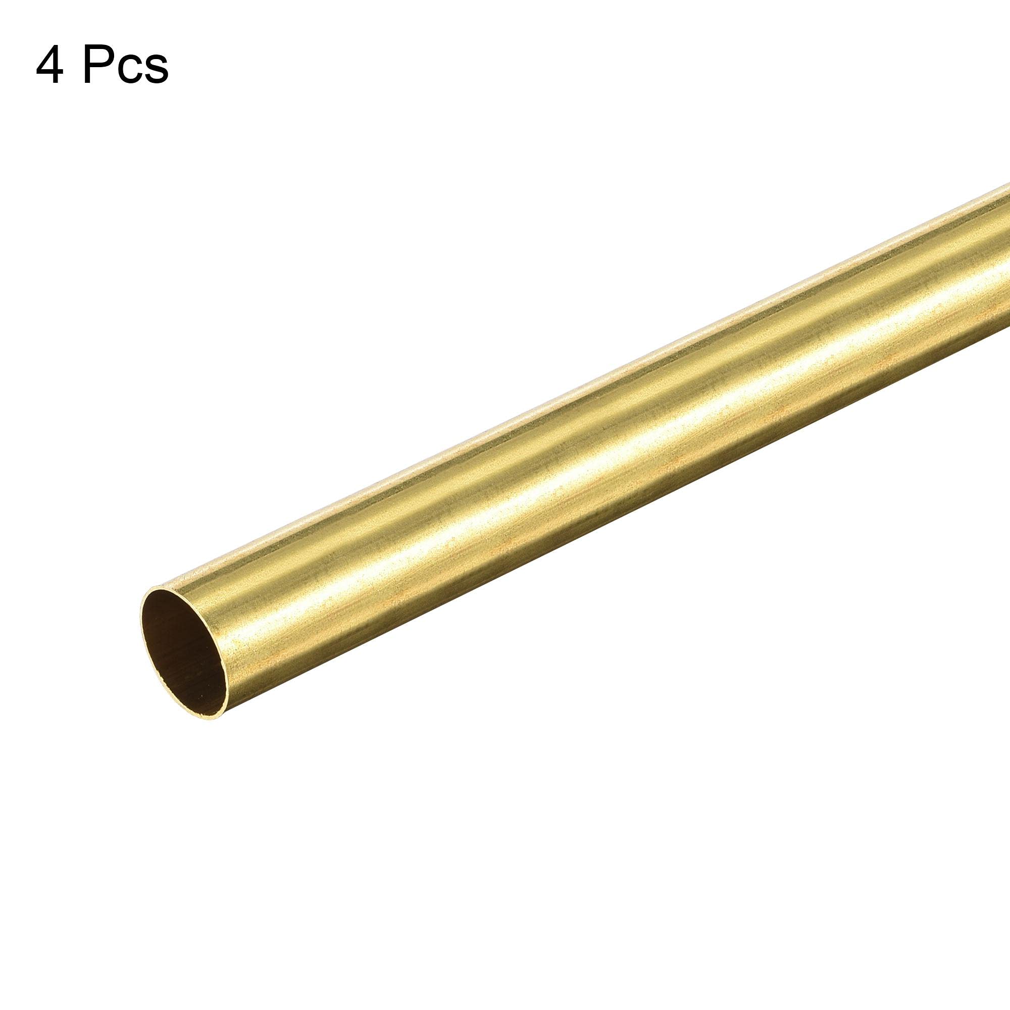 sourcing map Brass Round Tube 8.5mm OD 0.2mm Wall Thickness 300mm Length Pipe Tubing 4 Pcs