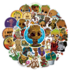 Yangsiw Groot Stickers for Water Bottle Waterproof Vinyl Cute Cartoon Movie Decals for Kids Laptop Tablet Scrapbook Binders Luggage Skateboard 50pcs …