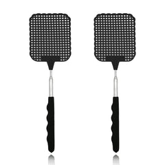 ILamourCar Extendable Fly Swatters 2 Pack, Strong Flexible Manual Swat Set, Manual Fly Swat Pest Control for Indoor Outdoor Mosquito Wasp Bug Insect (Black)