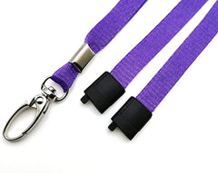 Lanyard Neck Strap ID Card Pass Badge Holder with Metal Clip and Safety Breakaway for Staff, NHS, Teachers, Nurse (1 Purple Lanyard)