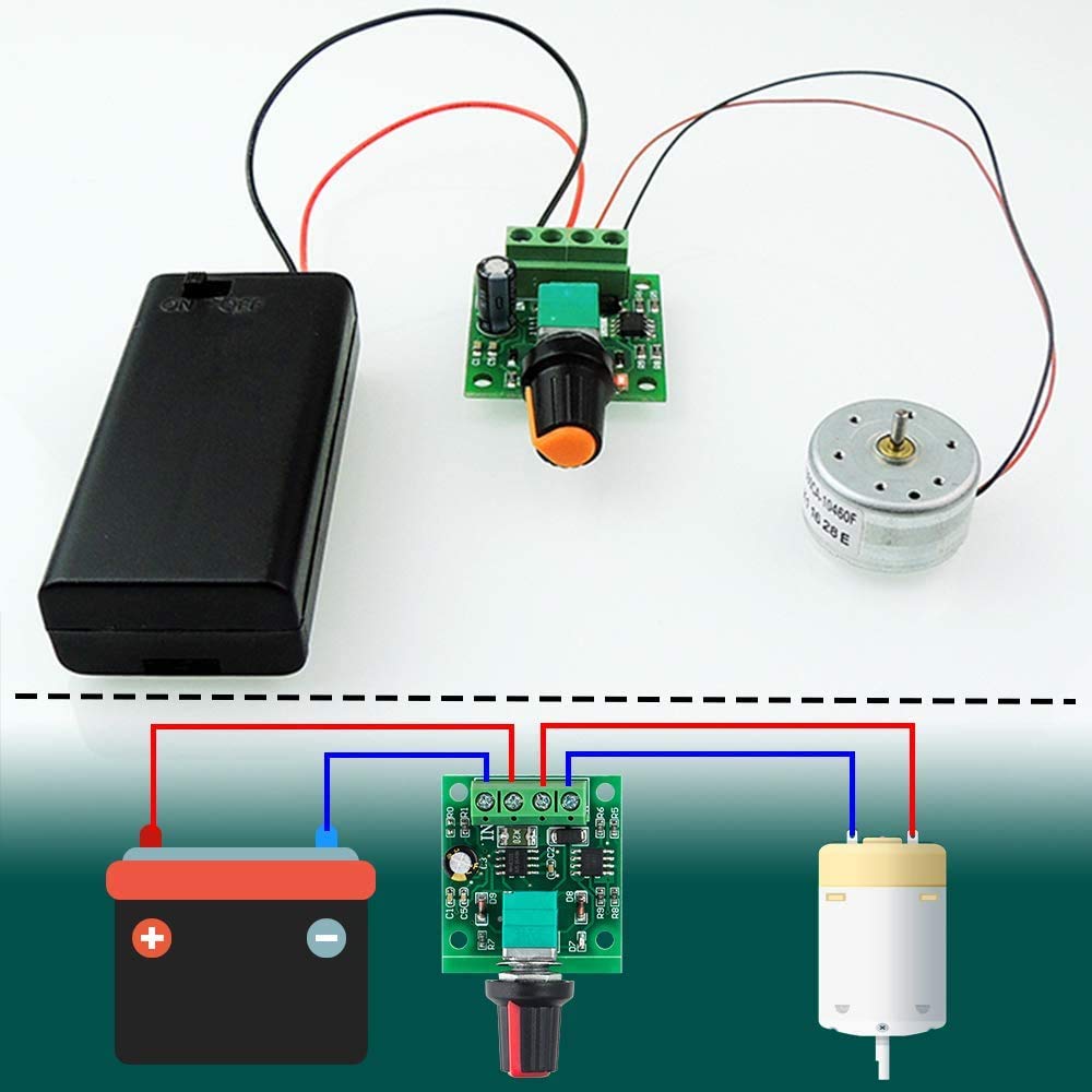 RUNCCI-YUN 4pcs DC 12v PWM motor speed controller,1.8V 3V 5V 6V 12V 2A Speed Adjustable Switch Module, Variable Voltage Regulator Dimmer Governor Switching Build with LED Indicator and Switch Function