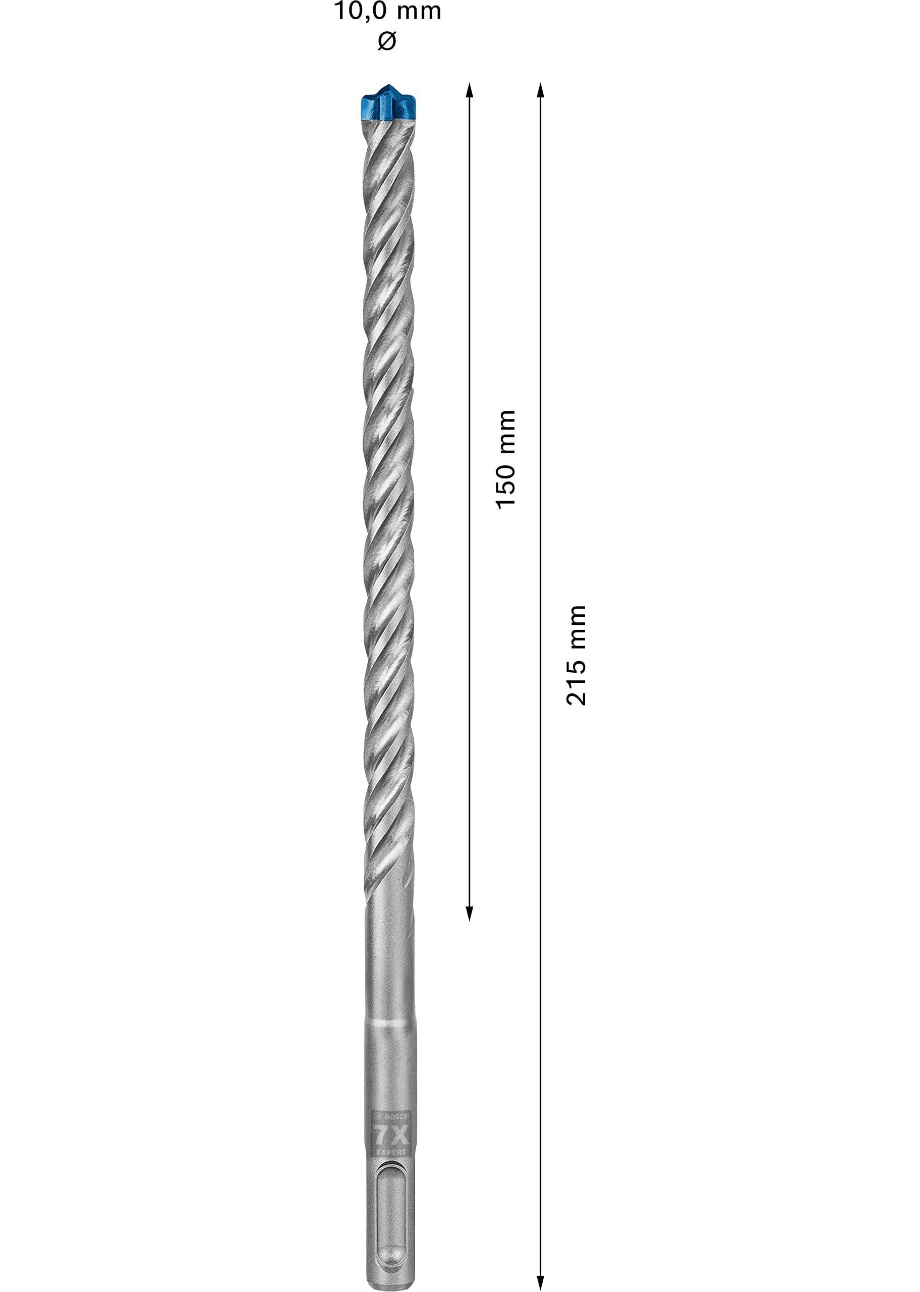 Bosch Professional 1x Expert SDS plus-7X Hammer Drill Bit (for Reinforced concrete, Ø 10.00x215 mm, Accessories Rotary Hammer Drill)