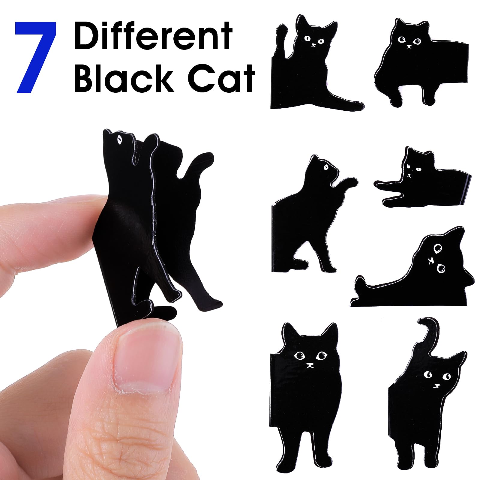 TIESOME Magnetic Bookmarks, 7 Pieces Assorted Cute Book Markers Clip Set Kawaii Cat Magnet Page Markers for Teachers Students Book Lovers Reading School Office Home Supplies