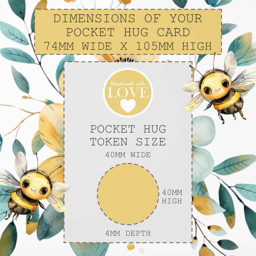 Maise & Rose A Little pocket Hug Token For Auntie   Birthday Gift For Auntie   Thinking Of You Hug Gift   Cheer Up Gift   Bumble Bee Auntie Pocket Hug Token   BTKA