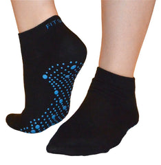 FitSox Pilates, Yoga, Martial Arts, Gym, Dance, Bar, Anti-Slip/Non-Slip, Falls Prevention, black/blue, EU 38-44 / UK 4-9 / US 6-10